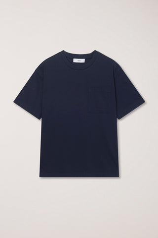 UNISEX LAYERED SET-UP T-SHIRT NAVY BLACK STRIPE