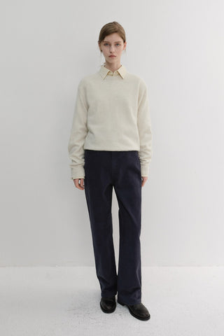 BRUSHED STRAIGHT JEANS NAVY