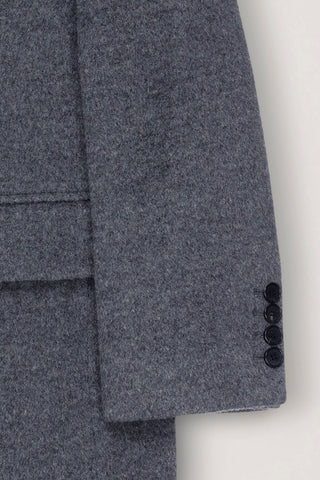 UNISEX TAILORED DOUBLE-BREASTED CASHMERE COAT MELANGE GREY