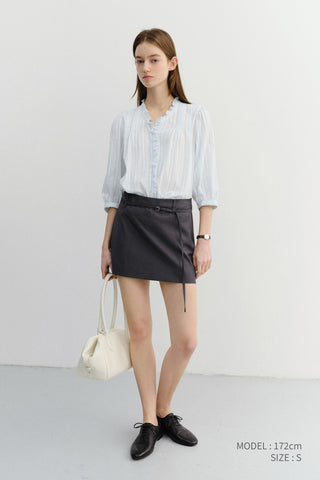 JANE FRILL BLOUSE SOFT BLUE