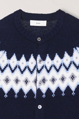 UNISEX CHUNKY PATTERN CARDIGAN NAVY