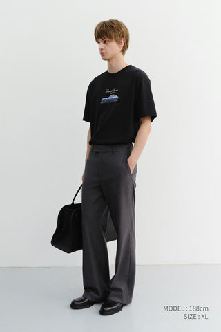UNISEX SUMMER HOLIDAY CAR T-SHIRT BLACK