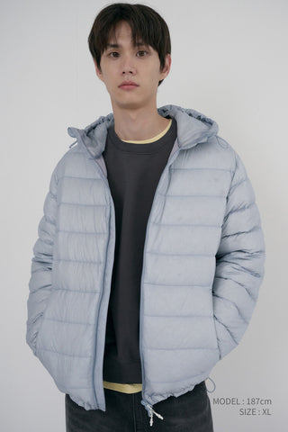 UNISEX LIGHT GOOSE DOWN JACKET GREYISH BLUE