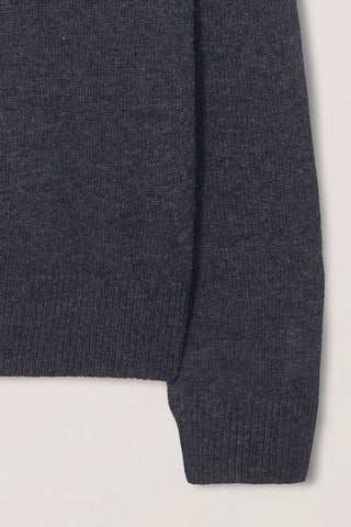 UNISEX CASHMERE V-NECK SWEATER CHARCOAL GREY