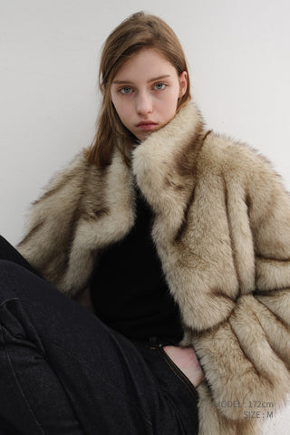 HALF FUR JACKET BEIGE