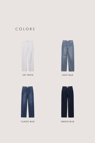 RELAXED SUMMER DENIM PANTS CLASSIC BLUE