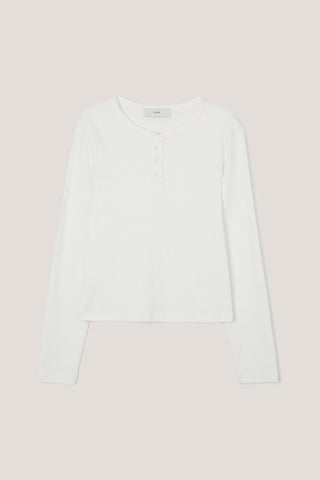 UNISEX HENLEY-NECK T-SHIRT OFF WHITE