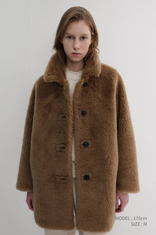 FLUFFY FUR JACKET CAMEL
