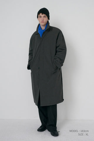 UNISEX PADDED BALMACAAN COAT CHARCOAL GREY