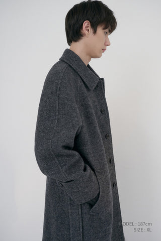 UNISEX RELAXED BALMACAAN COAT CHARCOAL GREY