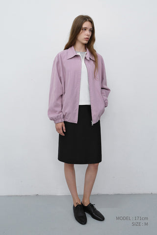 UNISEX COLLARED BLOUSON JACKET LAVENDER PINK