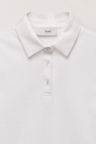 CROPPED SLIM COLLARED T-SHIRT WHITE