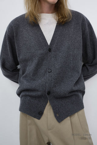 UNISEX V-NECK CARDIGAN MELANGE GREY