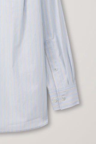 UNISEX OVERSIZED STRIPED SHIRT MISTY BLUE STRIPE