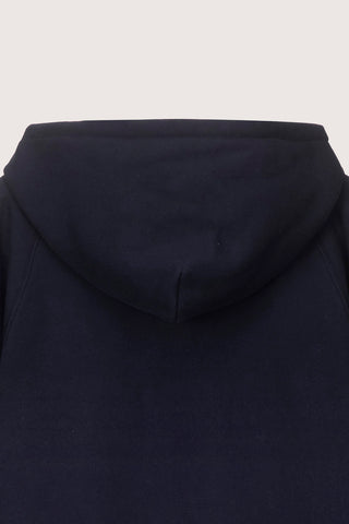 UNISEX LEATHER LOGO ZIP-UP HOODIE FRENCH NAVY