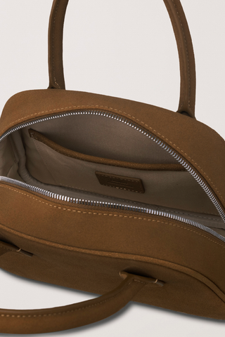 SUEDE BOSTON TOTE BAG CAMEL