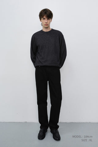 UNISEX ESSENTIAL CREWNECK SWEATER CHARCOAL GREY