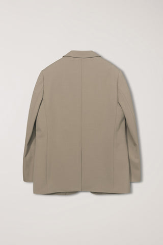 UNISEX 2 BUTTON WOOL BLAZER BEIGE