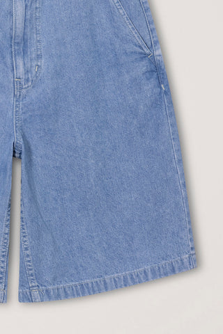 UNISEX LINEN DENIM SHORTS LIGHT BLUE