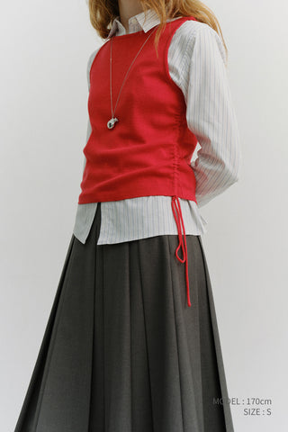 LAYERING KNIT TOP RED