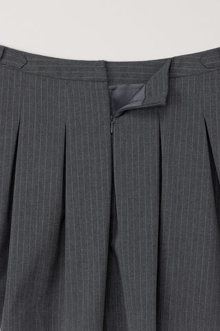 PLEATS MINI SKIRT GREY STRIPE