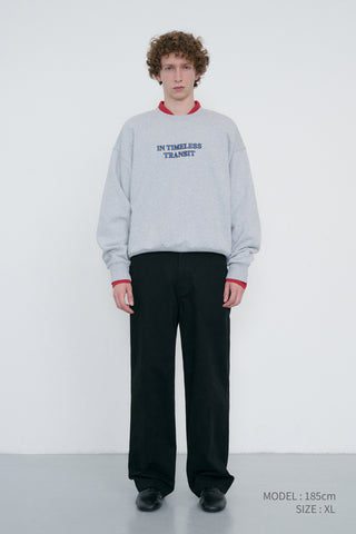 UNISEX SLOGAN SWEATSHIRT MID MELANGE GREY