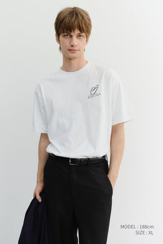 UNISEX HEART D LOGO T-SHIRT OFF WHITE