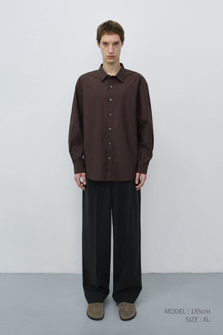 UNISEX REFINED COTTON SHIRT DARK BROWN
