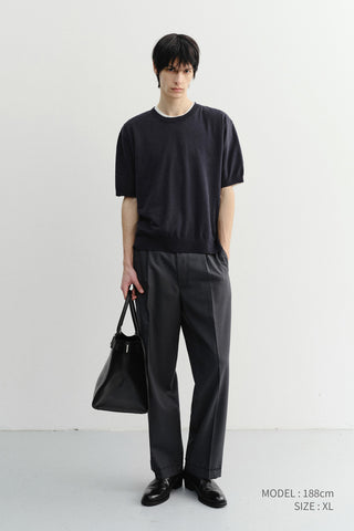 UNISEX LINEN CREWNECK KNIT NAVY