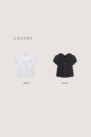 FRILL COLLARED BLOUSE WHITE