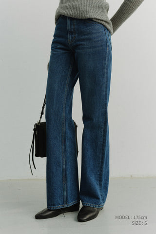 RELAXED FLARED JEANS CLASSIC BLUE