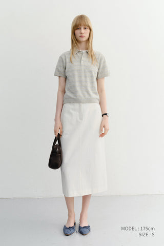 H-LINE COTTON LONG SKIRT OFF WHITE