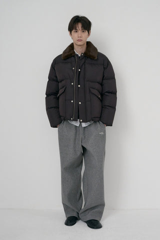 UNISEX JERSEY WIDE PANTS MELANGE GREY