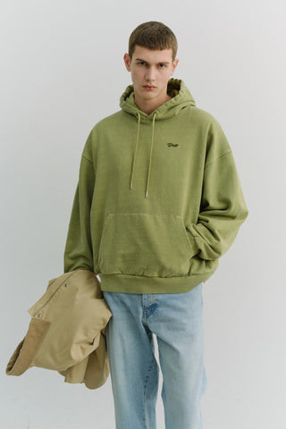 UNISEX GARMENT DYED HOODIE OLIVE GREEN