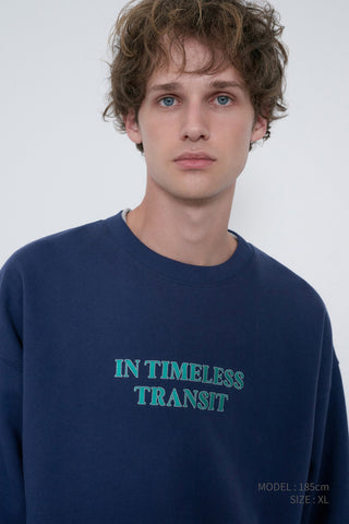UNISEX SLOGAN SWEATSHIRT NAVY