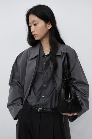 SOFT FRAME COMPACT SHOULDER BAG BLACK