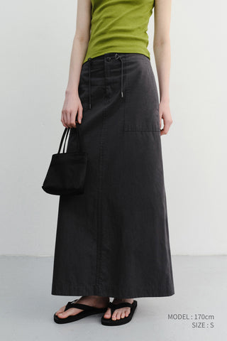 A-LINE MAXI SKIRT CHARCOAL GREY