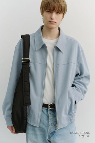UNISEX ALTER-SUEDE COLLARED BLOUSON SOFT BLUE