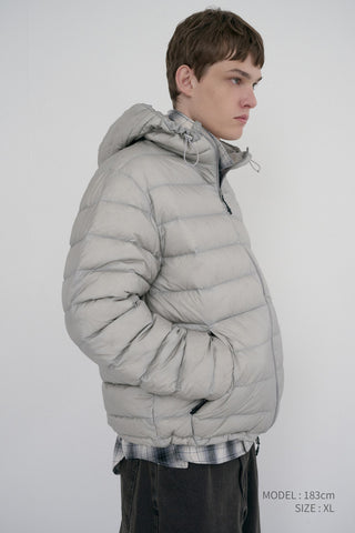 UNISEX LIGHT GOOSE DOWN JACKET ASH GREY