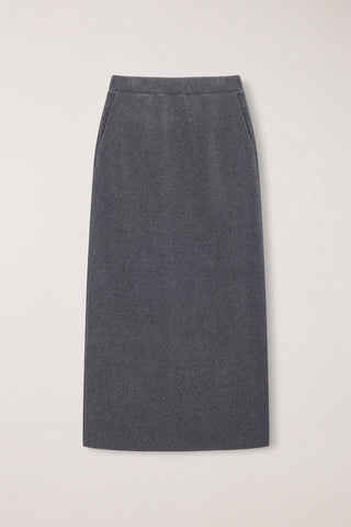 FLEECE MAXI SKIRT CHARCOAL GREY