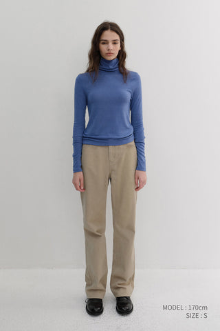 BRUSHED STRAIGHT JEANS BEIGE