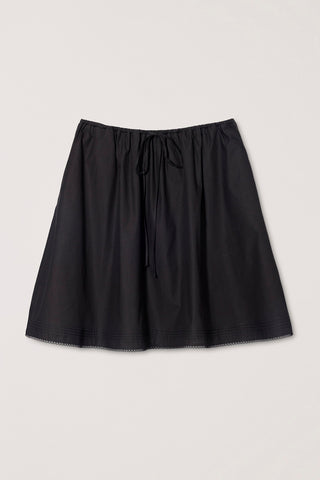 LACED MIDI FULL SKIRT BLACK