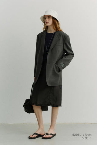 UNISEX OVERSIZED WOOL BLAZER MELANGE GREY