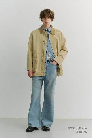 UNISEX COTTON CHORE JACKET BEIGE