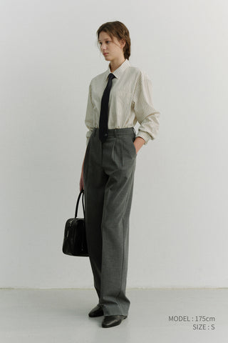 UNISEX 2-WAY OVERSIZED STRIPED SHIRT IVORY STRIPE