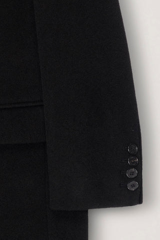 UNISEX TAILORED DOUBLE-BREASTED CASHMERE COAT BLACK