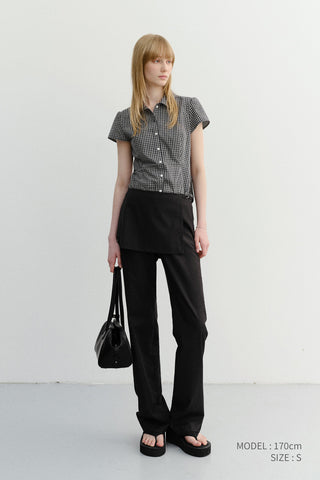 SKIRT LAYERED SLIM PANTS BLACK