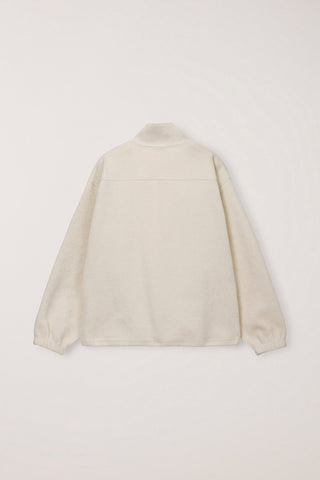 [1st Pre-order: Dec 27 (L,XL)]UNISEX HALF ZIP-UP FLEECE SWEATSHIRT CREAM