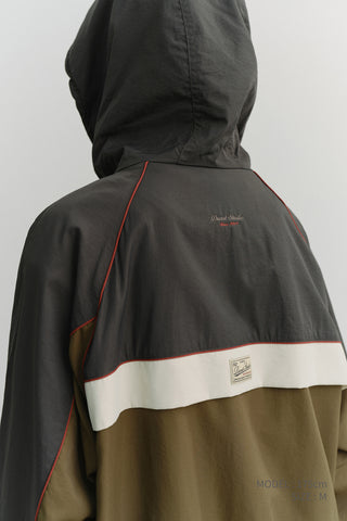 UNISEX BLOCKED WINDBREAKER CHARCOAL GREY