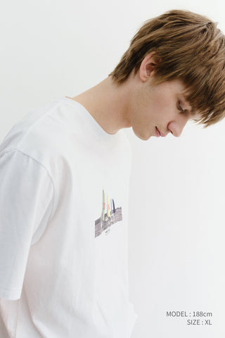 UNISEX APPLIQUE YACHT T-SHIRT OFF WHITE
